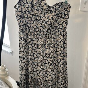 SHEIN One Shoulder Floral Dress in Black and Cream